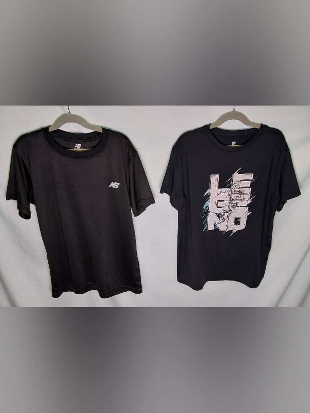 New Balance Black Crewneck Tee with White Logo Print / Runway Graphic Tee